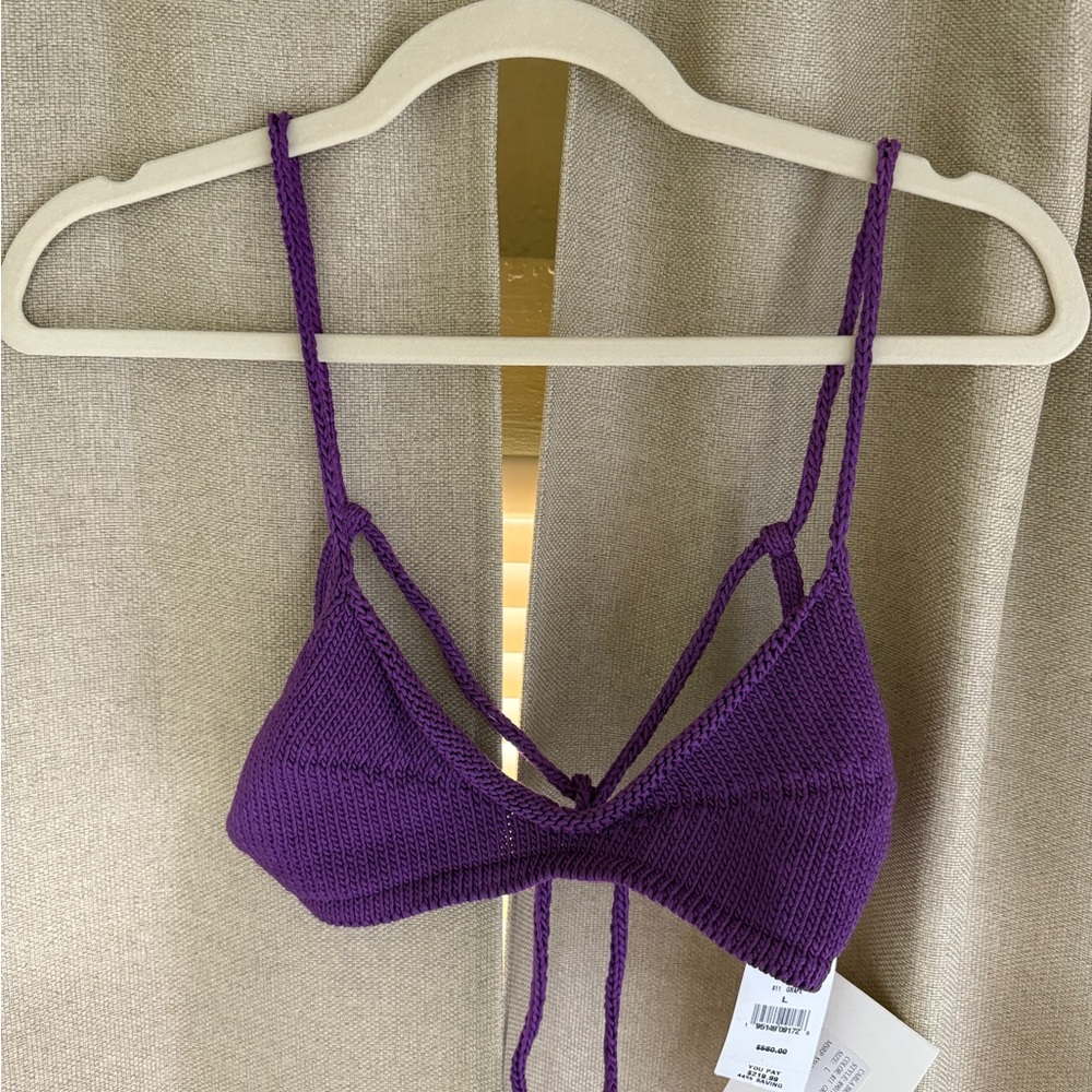 KHAITE Carla Bralette in Grape Size L